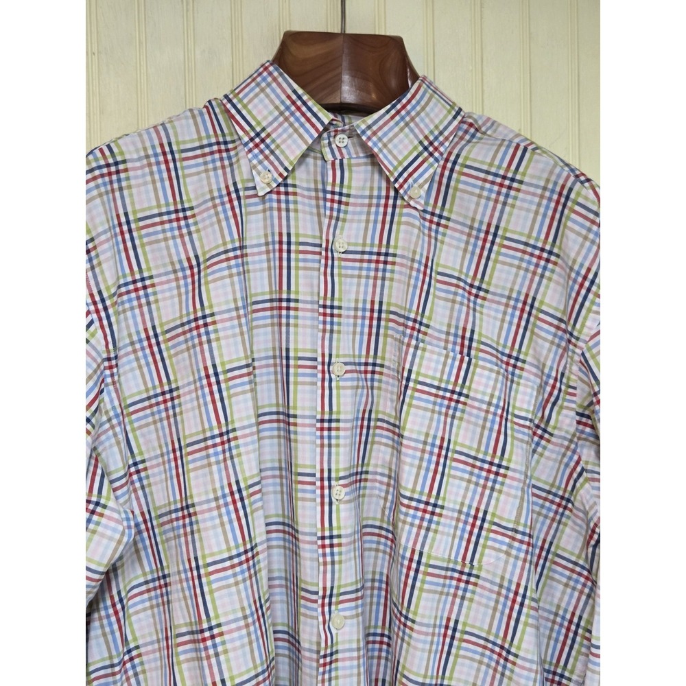 Peter Millar Shirt Mens Large Multicolor Plaid Long Sleeve Button Down Casual